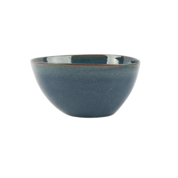 Blue Reactive Color Ceramic Soup Bowls , 6.5" Soup Cereal Bowls With Organic