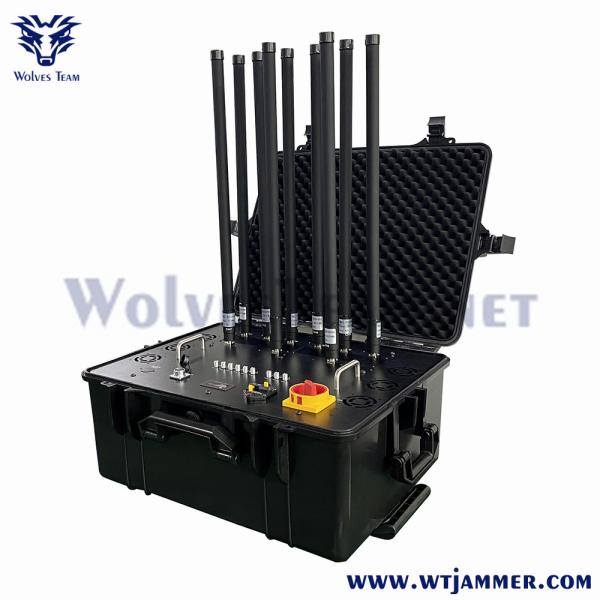 Quality 300M High Power Portable 8 Channels Military Drone Cell Phone Bomb Signal Jammer wholesale