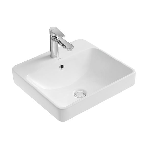 Quality Ceramic White Counter Top Basin , Bathroom Rectangular Vanity Basin wholesale