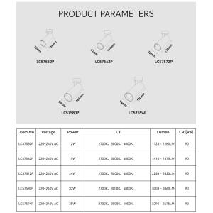 Directional Single Adjustable Spotlights Ceiling Aluminum Surface Mounted