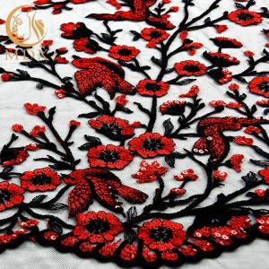 MDX Multicolor Embroidered Mesh Lace Fabric 1 Yard Length