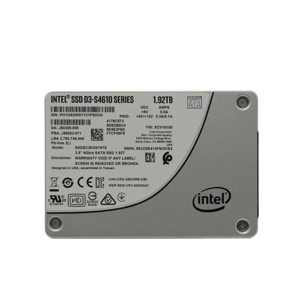 Customized SSD D3-S4610 Series SSDSC2KG019T801 1.92TB 3D SATA 3 6Gb/s 2.5-Inch