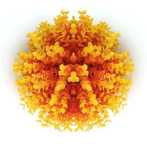 Plastic 1ft To 1.4ft Artificial Topiary Flower Balls