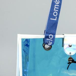 sustainable recyclable Holographic Clear Tote Bag With Leather Handle Iridescent