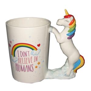 Unicorn Ceramic Coffee Cups Novelty 3D Animal Handle Water Mug