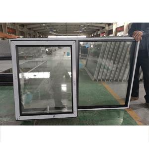 Outswing Aluminum UPVC Awning Window Double Glazed Windproof Hurricane