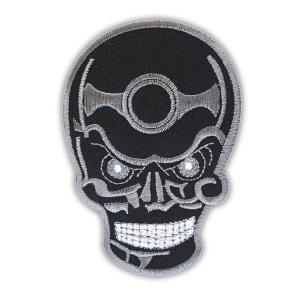 Fabric Embroidered Skull Cool Iron On Glitter Patches For Clothing