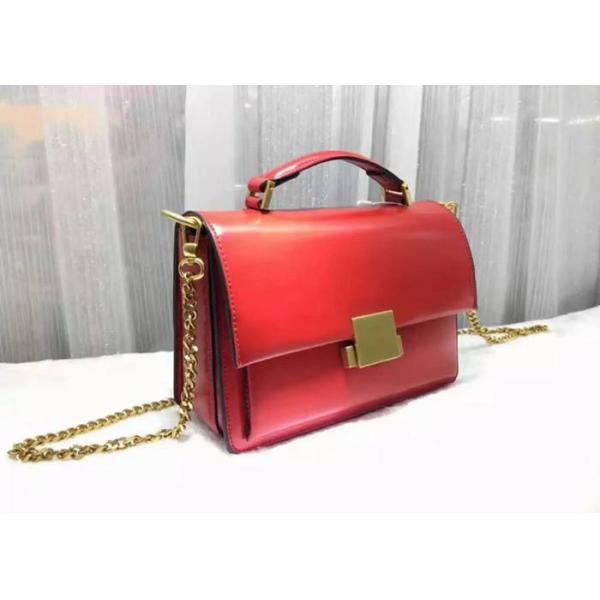 Quality Mini Style Red Color Womens Shoulder Handbags With Handle , Genuine Cow Leather wholesale