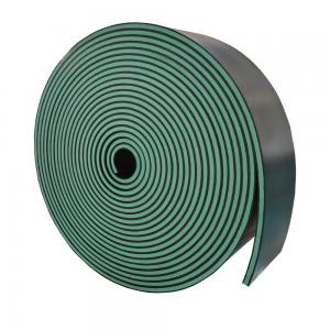 China Green Sandwich Rubber Skirting Board Two Side Black Coated Abrasion Resistant on sale