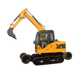 CE certification 9000kg Crawler & Wheel Excavator Machine With 1 CBM Backhoe