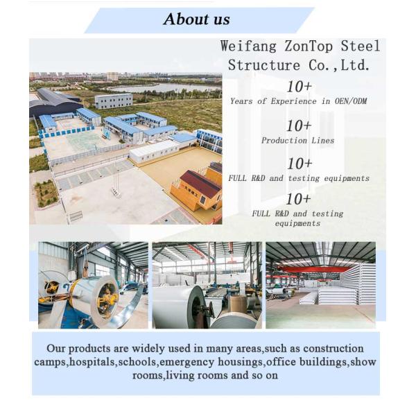 Zontop Modern Design 3 Bedroom Light Steel Structure Modular Home Prefabricated Expandable Container House