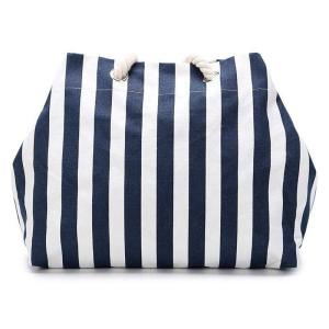 Navy Stripe Canvas Pool Bag , Black Personalised Canvas Beach Bag Nautical