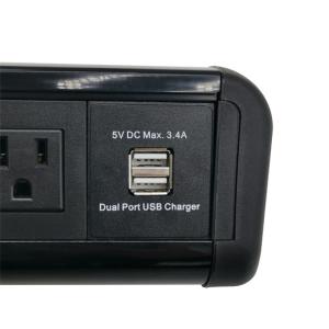 America Desktop Clamp Power Strip 3outlet and 2USB ETL passed