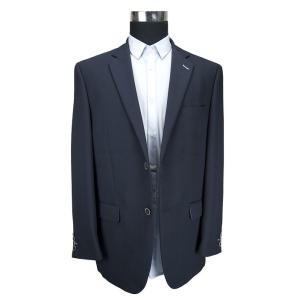 Big Size Mens Slim Fit Blazer Jackets T/R Fabric Black Viscose / Polyester Material