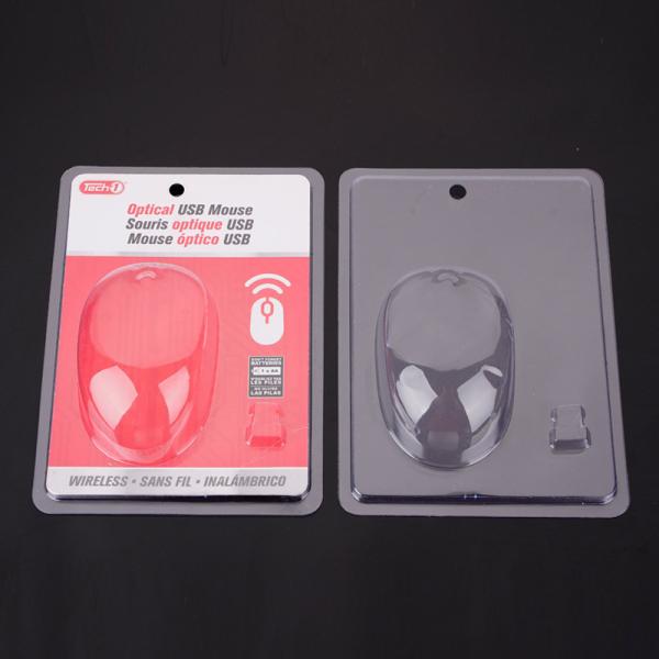 Quality Transparent box with upper and lower lids, bottom surface, blister shell, mouse, blister packaging box, PVC plastic box wholesale