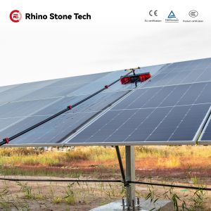 China Retractable Aluminum Pole Telescopic Solar Panel Cleaning Brush with Water Fed Pole for Window Cleaning on sale