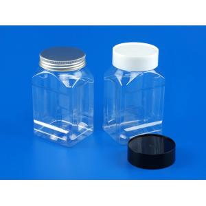 China Transparent Small Plastic Storage Jars Screw On Lid Sealing Food Grade Material on sale