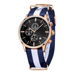 Chronograph Function Mens Quartz Watch With NATO Strap 5 Atm Waterproof