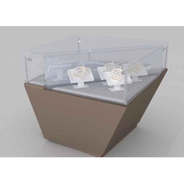 Special Shape Custom Glass Display Cases With 8MM Tempered Glass Panels Covered