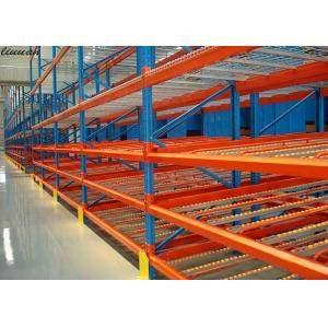 Carton Flow Plastic Roller Racking System , Industrial Steel Gravity Flow Racks