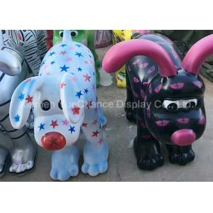 China Custom Large Fiberglass Animals Fiberglass Dog Statues With Different Logo on sale