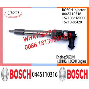 China BOSCH injetor 0445110316 Common fuel Injector 0445110316 1571086J20000 15710-86J20 for SUZUKI 1.3DDIS/1.3CDTI on sale