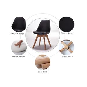 Cheap Black Rust Resistant Beech Dining Chair With Curved Padded Seat for sale