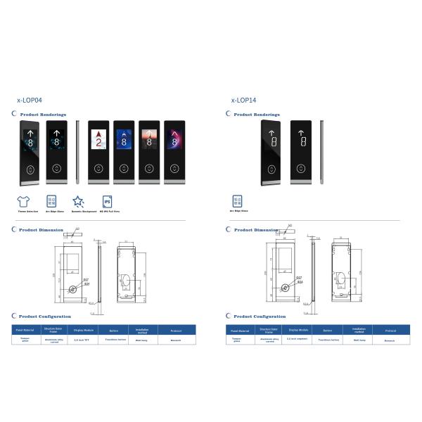 HD Dynamic Background TFT Display Board Elevator Sensitive Touch Lop Panel Lifting Operating Panel