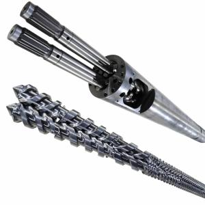 Bimetallic / Nitrided Conical Twin Extruder Screws And Barrels For WPC PVC PE