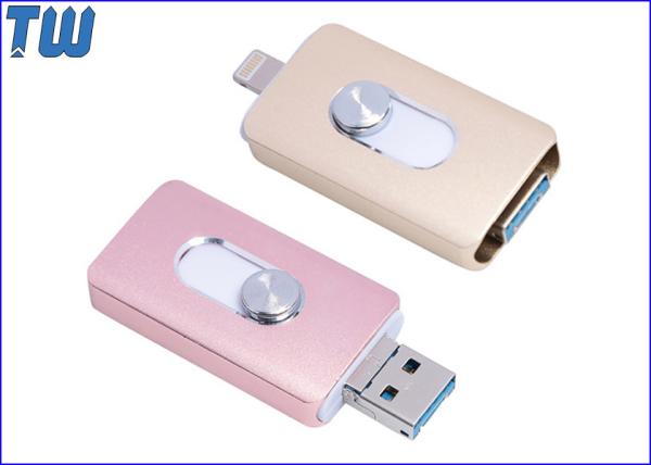 Quality USB3.0 Flash Drives Sliding Button Control 3 Kinds of USB Interface wholesale