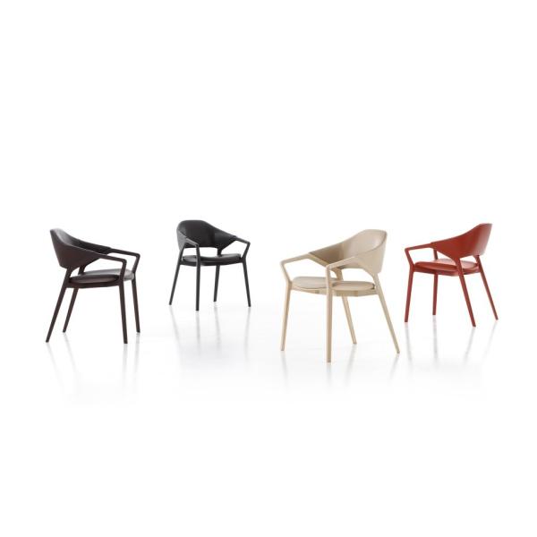 Quality  133 Ico Fiberglass Arm Chair With Solid Ash Wood Structure wholesale