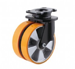 Quality Double wheel Aluminum core PU Caster wholesale