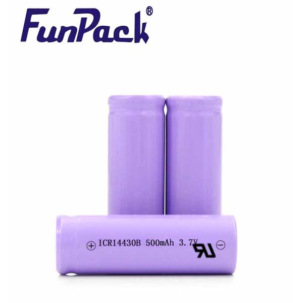 Norminal Power Lithium Ion Battery Cells Rechargeable 3.7V 650mAh 16.5g Weight ODM