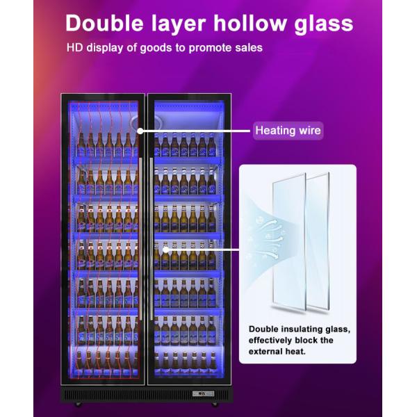 3 Doors Display Bottle Liquor Beer Refrigerator Auto Defrost No Light Box