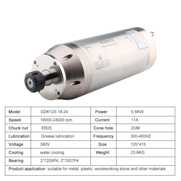 Air Cooled Water Cool 4.5kw 5.5kw 24000rpm Bearings ER25 Cnc Router Electric Spindle
