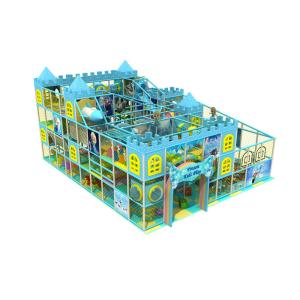 Frozen Theme Blue Kids Indoor Playground Equipment With Wave Slide KP150520