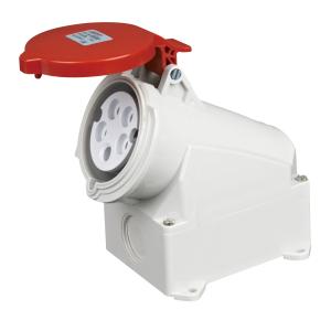 China Wall Mounted Inclination 3 Phase Industrial Socket High Grade Plastic Nylon 66 Case on sale