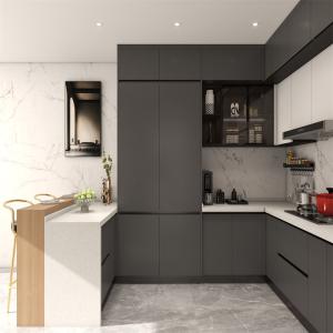 Cheap Transform Your Kitchen with Customizable Gray Wood Cabinets and MDF Doors from YALIG for sale