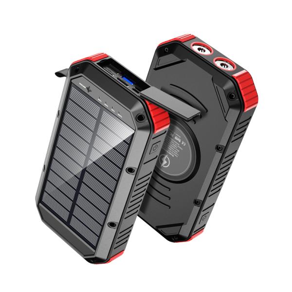 30000mA Solar Wireless Power Bank With LED Camping Light Multi Charge Protocols