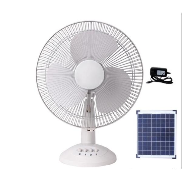 Quality Portable 12in 12000mah Solar Rechargeable Table Fan 15W wholesale