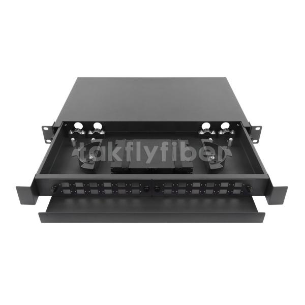 Quality OS2 OM3 OM4 FC ST LC SC 1U Fiber Optical Drawer Patch Panel 24 Cores Sliding ODF wholesale
