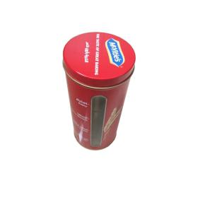 Cheap Delicious Times Begin Metal Tin Container With Window On The Body for sale
