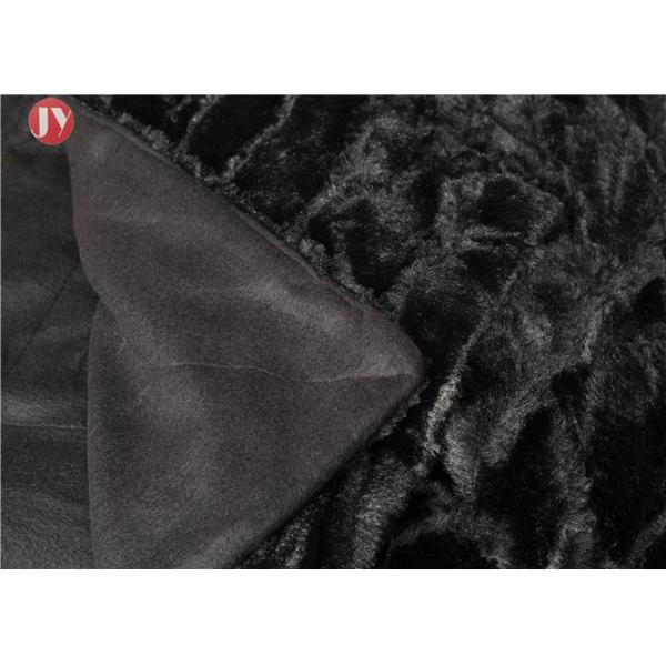 100% Polyester Silk Big Soft Blankets Plain Thick Black ,Faux Fur Blanket For Home