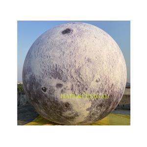 2m / 6.5ft Inflatable Grey Moon Planet With Light Hanging For Events Decoration