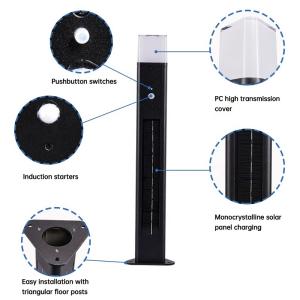 Body Induction Solar Powered Bollard Lights Cast Aluminium App Control