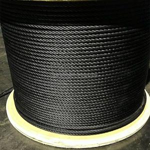 China 7x7 Wire Rope 1/16 Black Powder Coated Steel Cable Galvanized Aircraft Cable for Stage and Movies ASTM Standard on sale