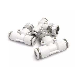 China PB T Shaped Pneumatic Quick Coupling Male Thread Positive Tee Air Connector on sale