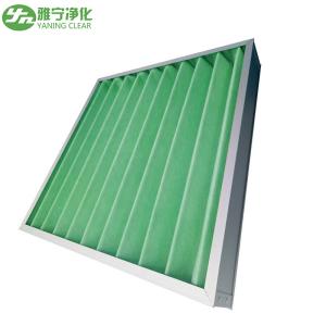 Flat Type Green Bag Air Filters With Double Sided Metal Mesh Folding