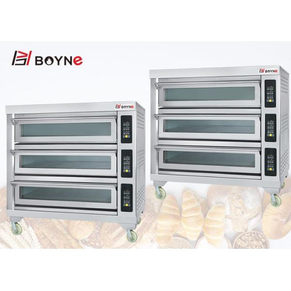 Quality Microcomputer Controlled Electric Deck Oven Double Deck Six Trays Oven For Bread Pizza wholesale