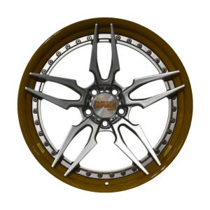 Cheap factory direct custom 18 to 22 inch aluminum yellow brushed car forged wheels for sale